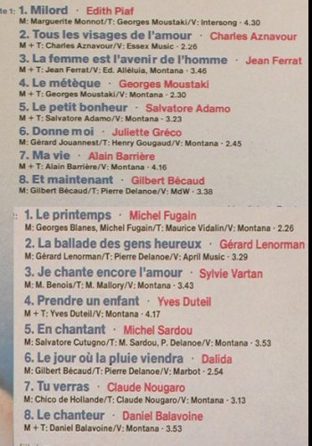 V.A.Vive La France 2: Piaf...Daniel Balavoine,16 Tr. Foc, HörZu/Intercord(INT 160.133), D, 1980 - LP - Y5985 - 5,00 Euro