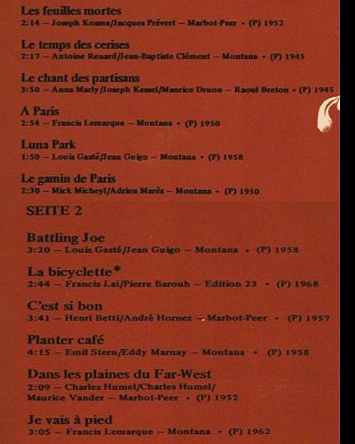 Montand,Yves: Seine Grossen Erfolge, Ariola/Montana(204 328-320), D,hist rec, 1981 - LP - Y6027 - 7,50 Euro