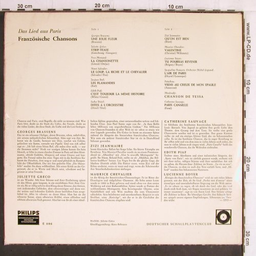 V.A.Französische Chansons: Juliette Greco..Catherine Sauvage, Philips, DSC, Mono(E 806), D, m-/vg+,  - LP - Y6275 - 7,50 Euro