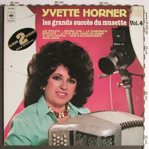 Horner,Yvette: Les grands succes du musette,Vol.4, CBS (88 462), F,Foc,woc, 1979 Typ: 2LP Best.-Nr.: Y7031 Preis: 7,50 Euro