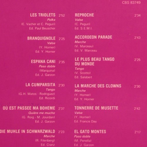 Horner,Yvette: Les grands succes du musette,Vol.4, CBS (88 462), F,Foc,woc, 1979 Typ: 2LP Best.-Nr.: Y7031 Preis: 7,50 Euro