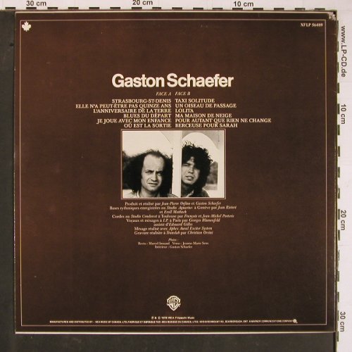 Schaefer,Gaston: Same, m-/vg+, Warner(XFLP 56489), CDN, co, 1978 - LP - Y896 - 5,00 Euro