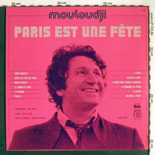 Mouloudji: Paris Est Une Fete, Mou-Lou-Dji(LP 1913), F, 1973 - LP - Y9461 - 6,00 Euro