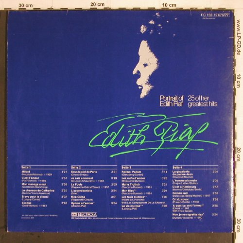 Piaf,Edith: Portrait Of-25 Of Her Greatest Hits, EMI Columbia(C 152-12676/77), D, Foc,  - 2LP - Y9470 - 7,50 Euro