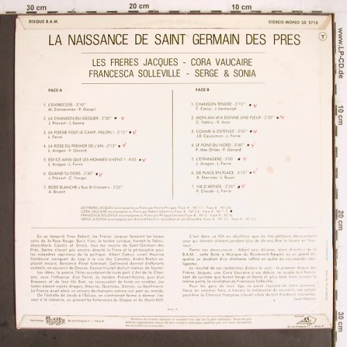 V.A.La Naissance d.St.Germain...: Les Freres Jacques...Serge&Sonia, BAM(LD 5718), F,vg+/vg+,  - LP - Y9592 - 5,00 Euro