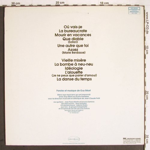 Guy Beart: Ou Vais-je La Danse du Temp, Foc, Disques Temporel (GB 00026), F, m-/vg+, 1979 Typ: LP Best.-Nr.: Y9593 Preis: 5,00 Euro