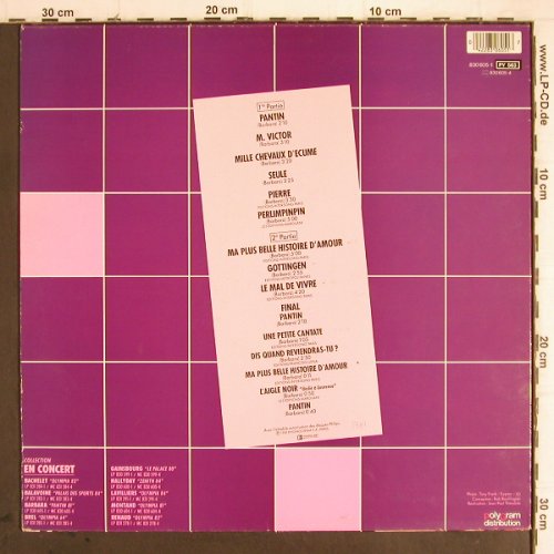 Barbara: En Concert, Pantin 81, PolyGram (830 605-1), F, 1981 Typ: LP Best.-Nr.: Y9599 Preis: 7,50 Euro