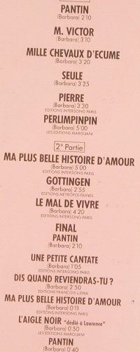 Barbara: En Concert, Pantin 81, PolyGram (830 605-1), F, 1981 Typ: LP Best.-Nr.: Y9599 Preis: 7,50 Euro
