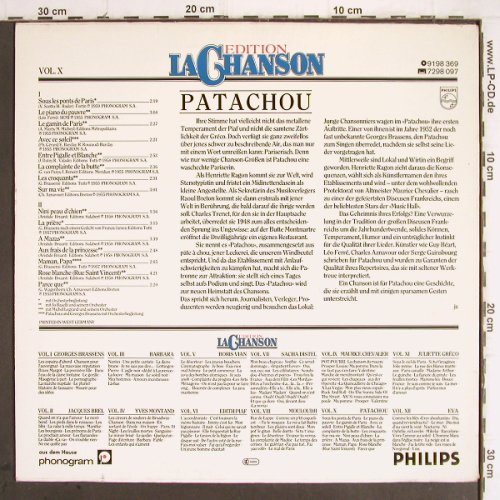 Patachou: Edition La Chanson Vol.X, Philips(9198 369), D, Ri,  - LP - Y9644 - 6,00 Euro