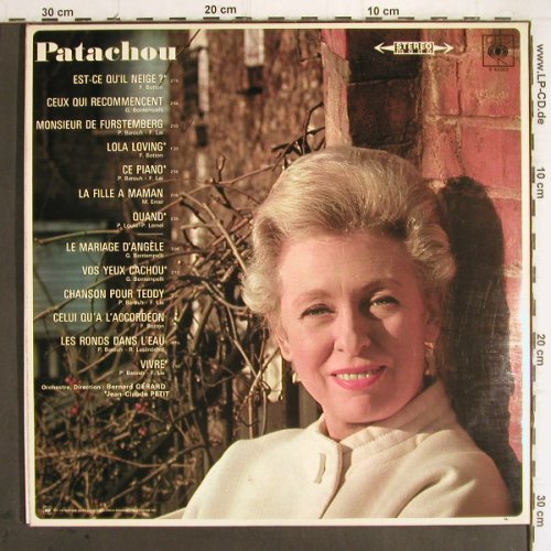 Patachou: Same, Foc, stoc, vg+/vg+, CBS(S 63 003), F,  - LP - Y9646 - 6,00 Euro