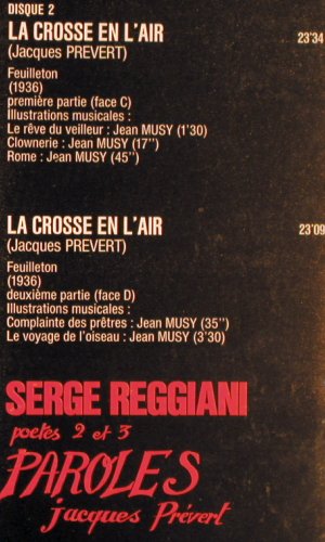 Reggiani,Serge: Poetes 2 et 3,Paroles,Prevert, Foc, Polydor(2675 096), F,  - 2LP - Y9839 - 9,00 Euro