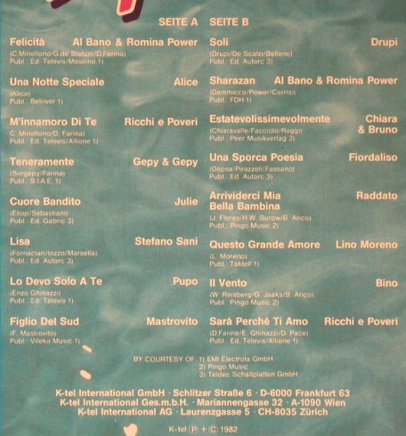 V.A.Italo Top Hits: Same, Al Bano...Ricchi e Poveri, K-tel(TG 1385), D, 1982 - LP - H5439 - 4,00 Euro