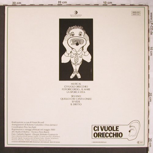 Jannacci: Ci Vuole Orecchio, Dischi Ricordi(0065.018), D, 1980 - LP - X4602 - 7,50 Euro