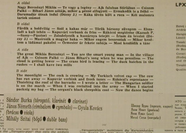 Törtenelmi Dalok Rarogatora es Cimb: Hungarian Historical Songs, Qualiton(LPX 10 099), H,  - LP - H5092 - 6,00 Euro