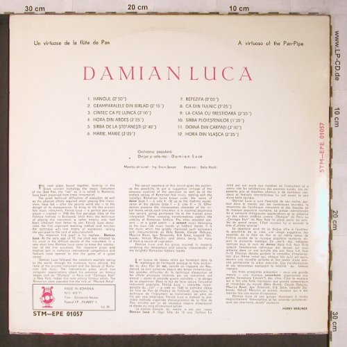 Luca,Damian: Tresores Folklorique Roumains, Electrecord(STM-EPE 01057), RO, m-/vg+, 1971 - LP - X5530 - 5,00 Euro