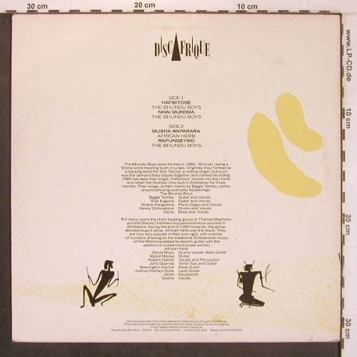 Bhundu Boys / African Herb: same, 4Tr., Discafrique Records(DIS 1), UK, 1985 - 12inch - X8133 - 7,50 Euro