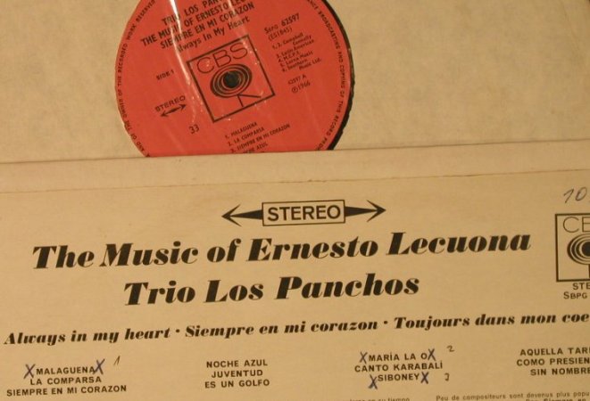 Trio Los Panchos: The Music of Ernesto Lecuona, CBS(SBPG 62 597), UK, WOC, 1966 - LP - F5674 - 9,00 Euro
