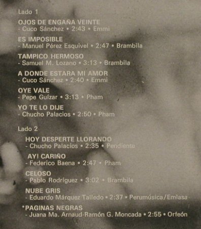 Sanchez,Cuco: Ojos de engana veinte, CBS(DCS 852), MEX, 1978 - LP - H3026 - 6,50 Euro
