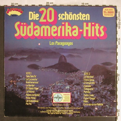 Los Paraguayos: Die 20 schönsten Südamerika-Hits, Arcade(ADE G 45), D, 1978 - LP - H6831 - 5,50 Euro