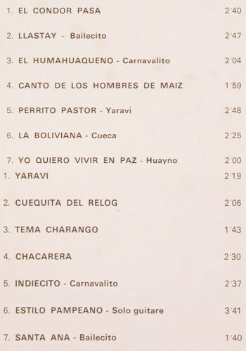 Los Condores: El Condor Pasa, Musidisc(CV 1136), F, 1978 - LP - V1073 - 7,50 Euro