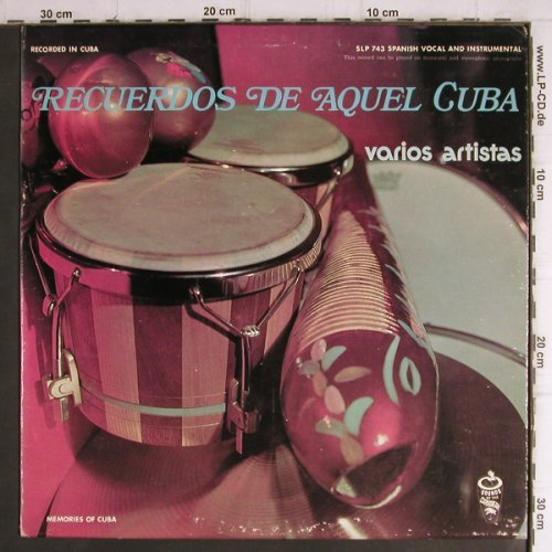 V.A.Recuerdos de Aquel Cuba: Memories of Cuba, unknown Artists, Sound of the Caribbean(SLP 743), Cuba, 1974 - LP - V1312 - 12,50 Euro
