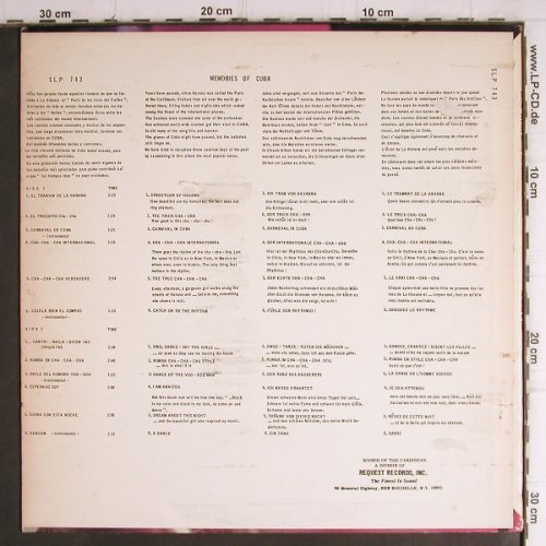 V.A.Recuerdos de Aquel Cuba: Memories of Cuba, unknown Artists, Sound of the Caribbean(SLP 743), Cuba, 1974 - LP - V1312 - 12,50 Euro