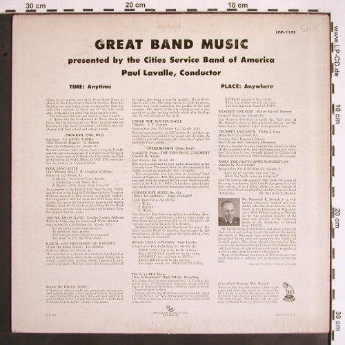 Lavalle,Paul & CitiesServiceB.o.Am: Great Band Music, Mono, RCA Victor(LPM-1133), US,  - LP - V1611 - 7,50 Euro