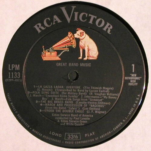 Lavalle,Paul & CitiesServiceB.o.Am: Great Band Music, Mono, RCA Victor(LPM-1133), US,  - LP - V1611 - 7,50 Euro