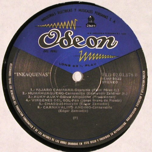 Inkaquenas: Same, Odeon(ELD 02.01.676), Peru, 1978 - LP - V2490 - 7,50 Euro