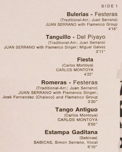 V.A.Flamenco: Juan Serrano, Montoya, 12 Tr., RCA (INTS 1270), D, 1971 Typ: LP Best.-Nr.: V3703 Preis: 7,50 Euro