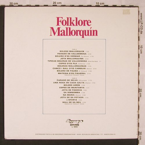Agrupacion El Parado de Valldemosa: Folklore Mallorquin, Olympo(L-655), E, 1980 - LP - X2383 - 6,00 Euro