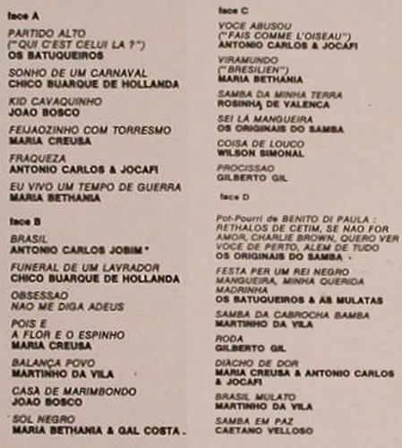 V.A.Brasil: Original-Os Batuqueiros..C.Veloso, RCA,vg+/vg+(FJL2 7208), F, Foc, 1975 - 2LP - X3995 - 6,50 Euro