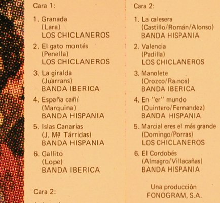V.A.Su Majestad...El Pasodoble: Los Chiclaneros...Banda Hispania, Fontana(6429 039), E,  - LP - X4869 - 6,00 Euro