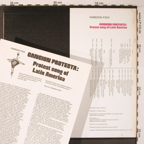 V.A.Cancion Protesta: Protest Song of Latin America, Paredon(P1001), US,vg+/vg+, 1970 - LP - X6986 - 6,00 Euro