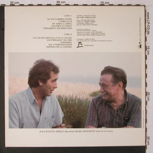 Serrat / El Sur Tambien Existe: Letras de Mario Benedetti, Ariola(I 207 401), E, 1985 - LP - Y1757 - 6,00 Euro