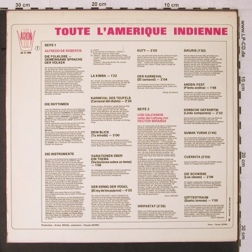 Los Calchakis et Alfredo deRobertis: Toute L'Ameriqe Indienne, Arion(30 D 069), NL, 1971 - LP - Y1777 - 7,50 Euro