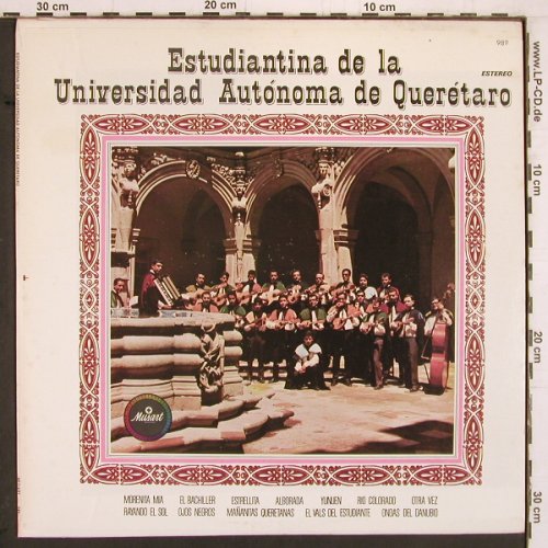 Estudiantina de la Universidad: Autonoma de Queretaro, MusArt(989), MEX, 1964 - LP - Y2116 - 7,50 Euro