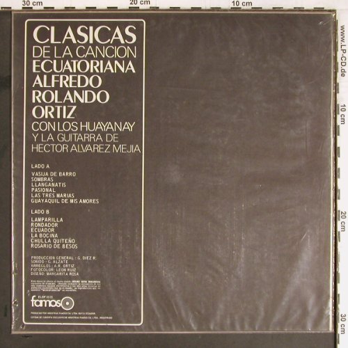 Ortiz,Alfredo Rolando: Clasicas de la Cancion Ecuatorriana, Famoso(ELDF-1023), Ecuador, 1980 - LP - Y2756 - 9,00 Euro