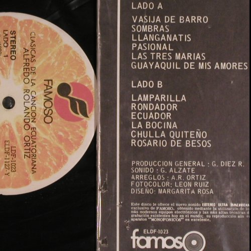 Ortiz,Alfredo Rolando: Clasicas de la Cancion Ecuatorriana, Famoso(ELDF-1023), Ecuador, 1980 - LP - Y2756 - 9,00 Euro