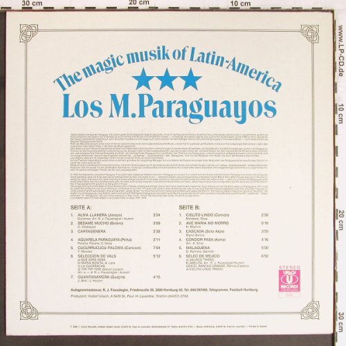 Los Muchachos Paraguayos: The Magic Musik o.LatinAmerica,Live, Urach Records(1055), A, 1986 - LP - Y2763 - 7,50 Euro