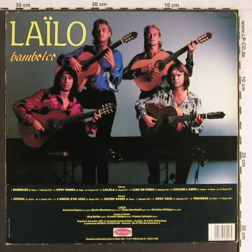 Lailo: Bamboleo, m-/vg+, Harmony (LPH 8057), I, 1988 Typ: LP Best.-Nr.: Y3656 Preis: 6,00 Euro
