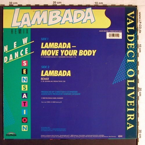Oliveira,Valdeci: Lambada-Move Your Body*2, remix, Polyphon(873 155-1), D, 1989 - 12inch - Y4174 - 3,00 Euro