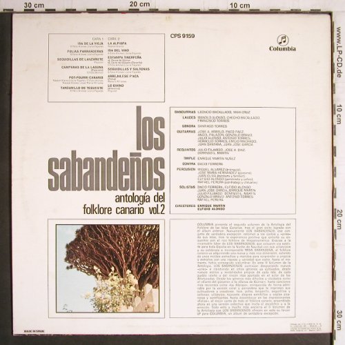 Los Sabandeos: Antologia del Folklore Canario,Vol2, Columbia(CPS 9159), E, 1977 - LP - Y4735 - 7,50 Euro