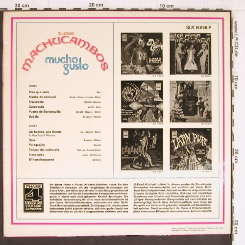 Los Machucambos: Mucho Gusto, promo sticker on label, Decca/ phase 4(SLK 16 858-P), D,  - LP - Y5345 - 7,50 Euro