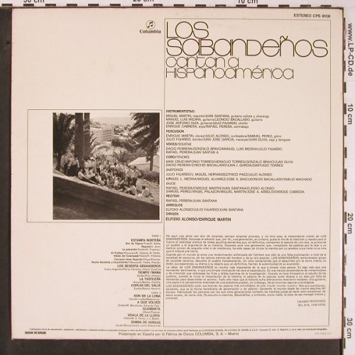 Los Sabandeos: Cantan a Hispanoamrica Vol.1, Columbia(CPS 9108), E, Booklet, 1971 - LP - Y583 - 7,50 Euro
