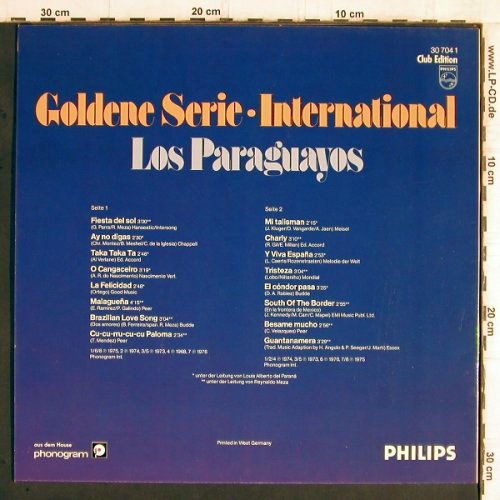 Los Paraguayos: Goldene Serie, Club-Edition, Philips(30 704 1), D,  - LP - Y5929 - 6,00 Euro
