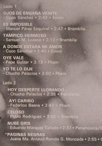 Sanchez,Cuco: Ojos de engana veinte, CBS(DCS 852), MEX, 1978 - LP - Y6833 - 6,00 Euro