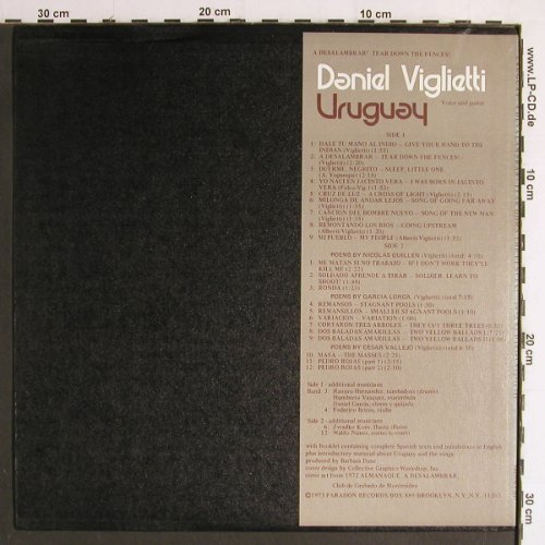 Viglietti,Daniel: Uruguay, Tear down the Fences!, Paredon Rec.(P-1011), US,Texte, 1973 - LP - Y6912 - 9,00 Euro