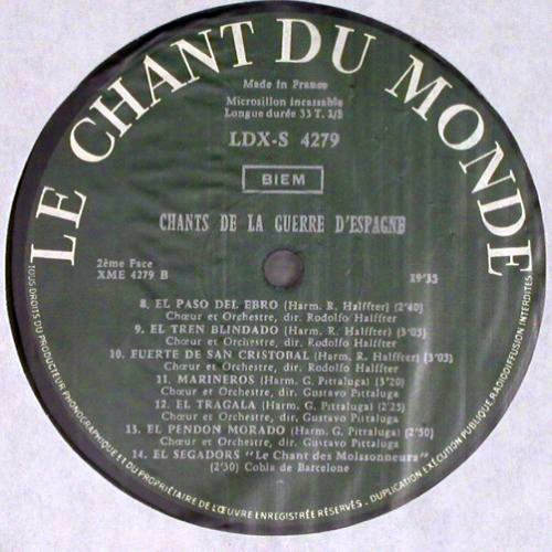 V.A.Chants de la Guerre d'Espagne: Present.de Frederic Rosssif, Foc, Le Chant Du Monde(LDX-S 4279), F, woc, 1963 - LP - Y8003 - 7,50 Euro