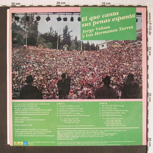 Velosa,Jorge  y Los Hermanos Torres: El que canta sus penas espanta, Fuentes(201648), Columbia, 1988 - LP - Y8938 - 7,50 Euro